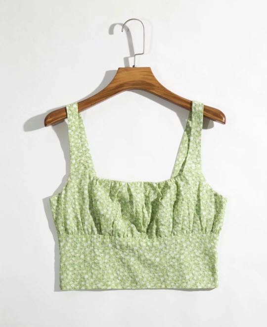 green bustier top