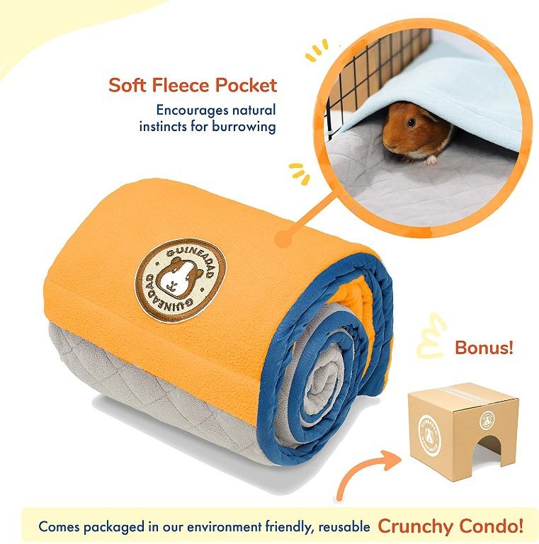 GuineaDad Fleece Liner 2.0 Guinea Pig Fleece Cage Liners Guinea Pig Bedding Burrowing Pocket Sleeve Extra Absorbent Antibacterial Bamboo Waterproof Available in Various Cage Sizes Pet