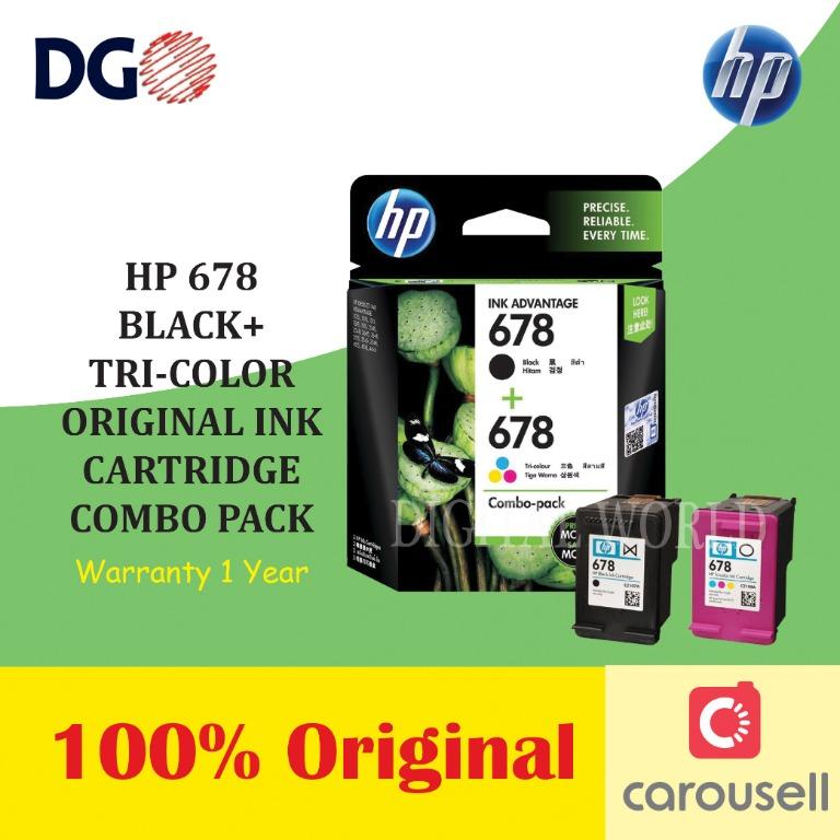 Hp 678 Black Tri Color Original Ink Catriadge Combo Pack Electronics Others On Carousell