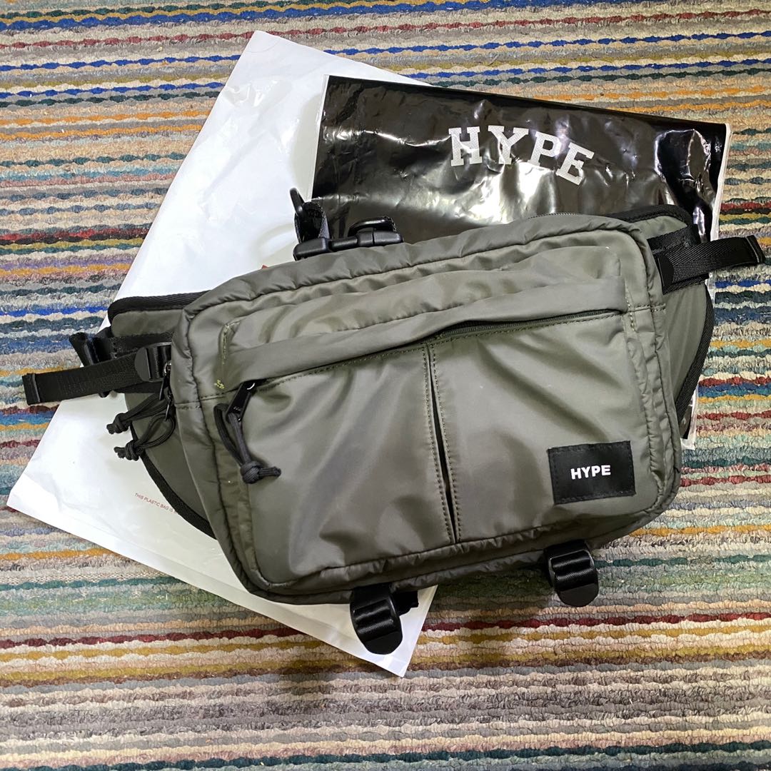 HYPE Signature Square Label Waist Pouch Bag Olive Men s Fashion