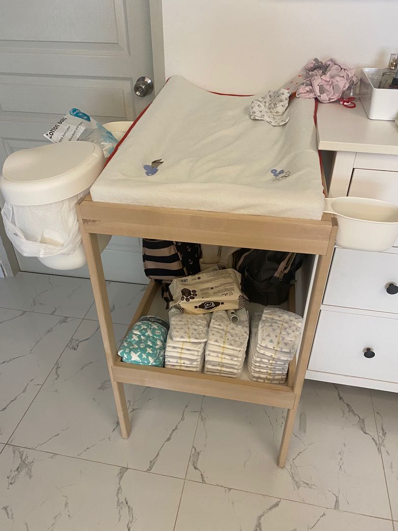 IKEA baby changing table with baskets, Furniture & Home Living