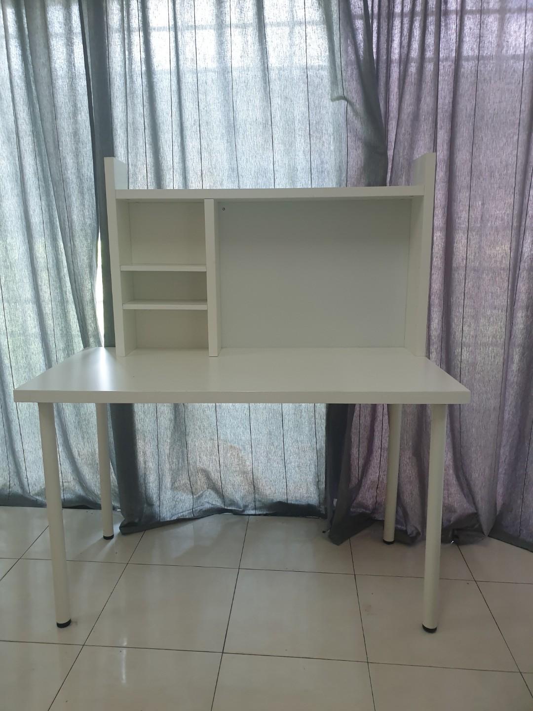 Ikea Linnmon/Adils + Micke addon shelves study table, Furniture & Home