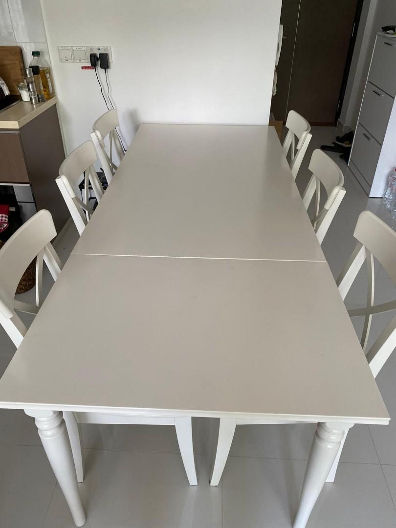 Ikea White Dining Table Set, Furniture & Home Living, Furniture, Tables