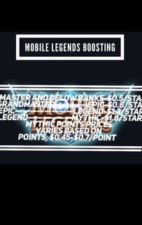 Mobile legend boost