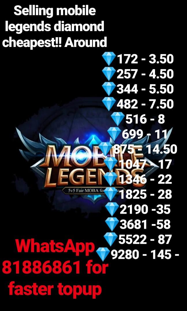 Mobile Legend Diamond Repriced Cheapest Toys Games Video Gaming Video Games On Carousell