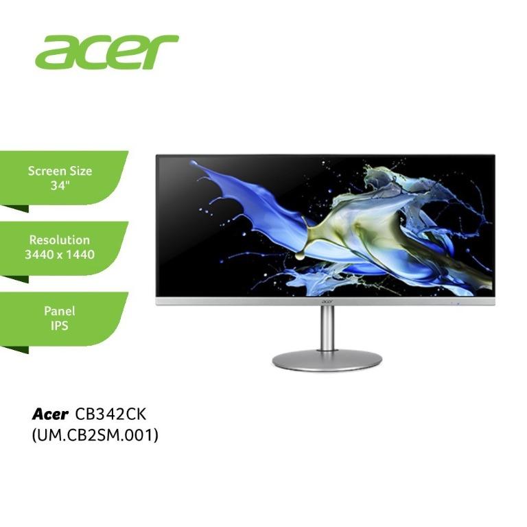 Monitor Acer Led Curve 34 Cb342ck Ips Qhd 1ms Hdmi 2 Dp Spk Vesa Fs 75hz Electronics Computer Parts Accessories On Carousell