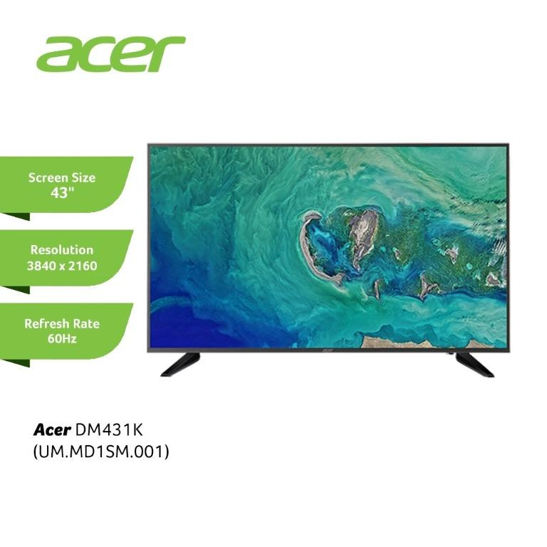 Monitor Acer Led Flat 43 Dm431k Ips Uhd 5ms Vga Hdmi 3 Dp Spk Vesa Electronics Computer Parts Accessories On Carousell