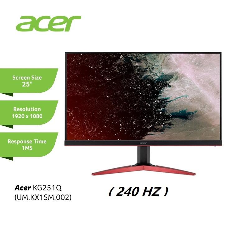 Monitor Acer Led Gaming Flat 25 Kg251q 240hz Tn Fhd 0 5ms Hdmi 2 Dp Vesa Fs 240hz Kg251qibmiipx Electronics Computer Parts Accessories On Carousell