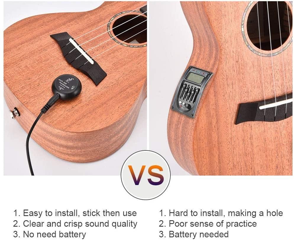 Pickup Piezo Alnicov Per Strumenti Musicali - Microfono A Contatto 3 In 1 Per Chitarra, Violino, Ukulele - Foto 2