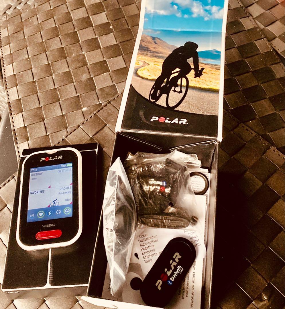 Polar v650 GPS cycle computer hrm speed cadence bundle