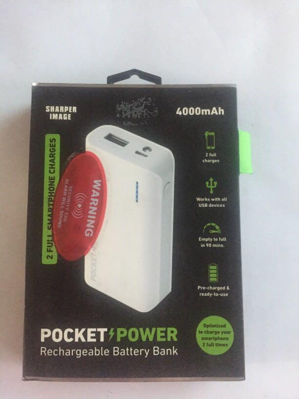 power bank (pocket power battery) (Category: Chargers) located in Pasay City. Submitted by redgiftshop (Listing ID 1008066648, Image 1). Description: 4000mAh works with any car or wall charger charges your smartphone 2 full times product directly brought in US product code: B- Joana.
