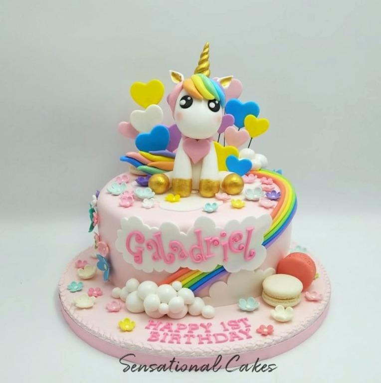 Rainbow Unicorn Pink Pastel Little Flowrs 3d Children Customized