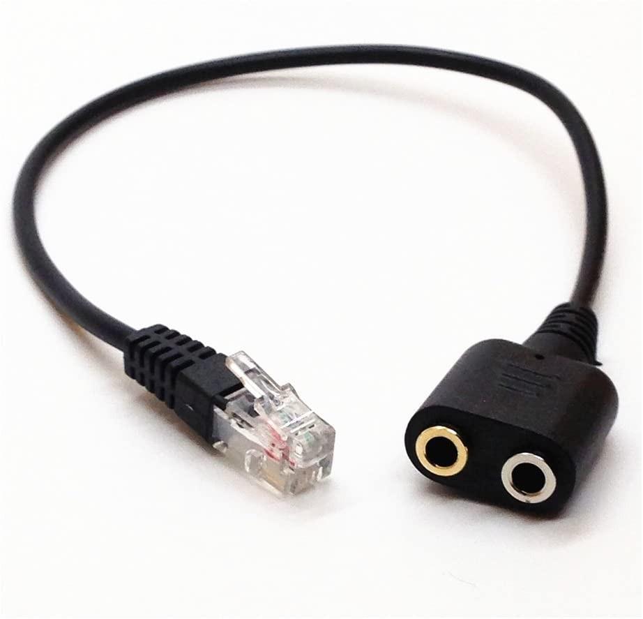RJ9 to 3.5mm Female Jack Adapter Convertor PC Headset Cable, Computers