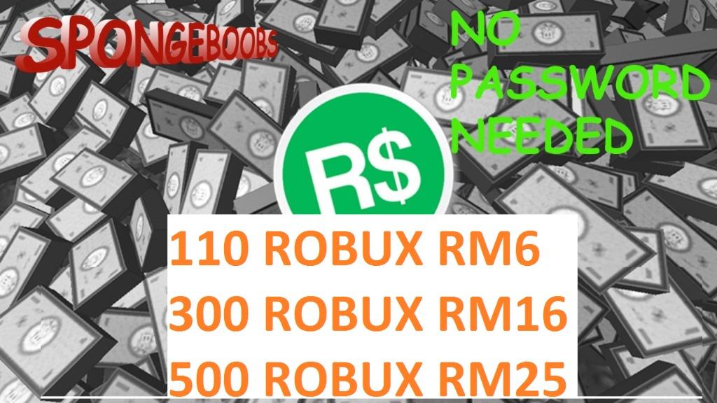 Roblox Robux Roblox Cash Roblox Money Rm6 For 110 Video Gaming