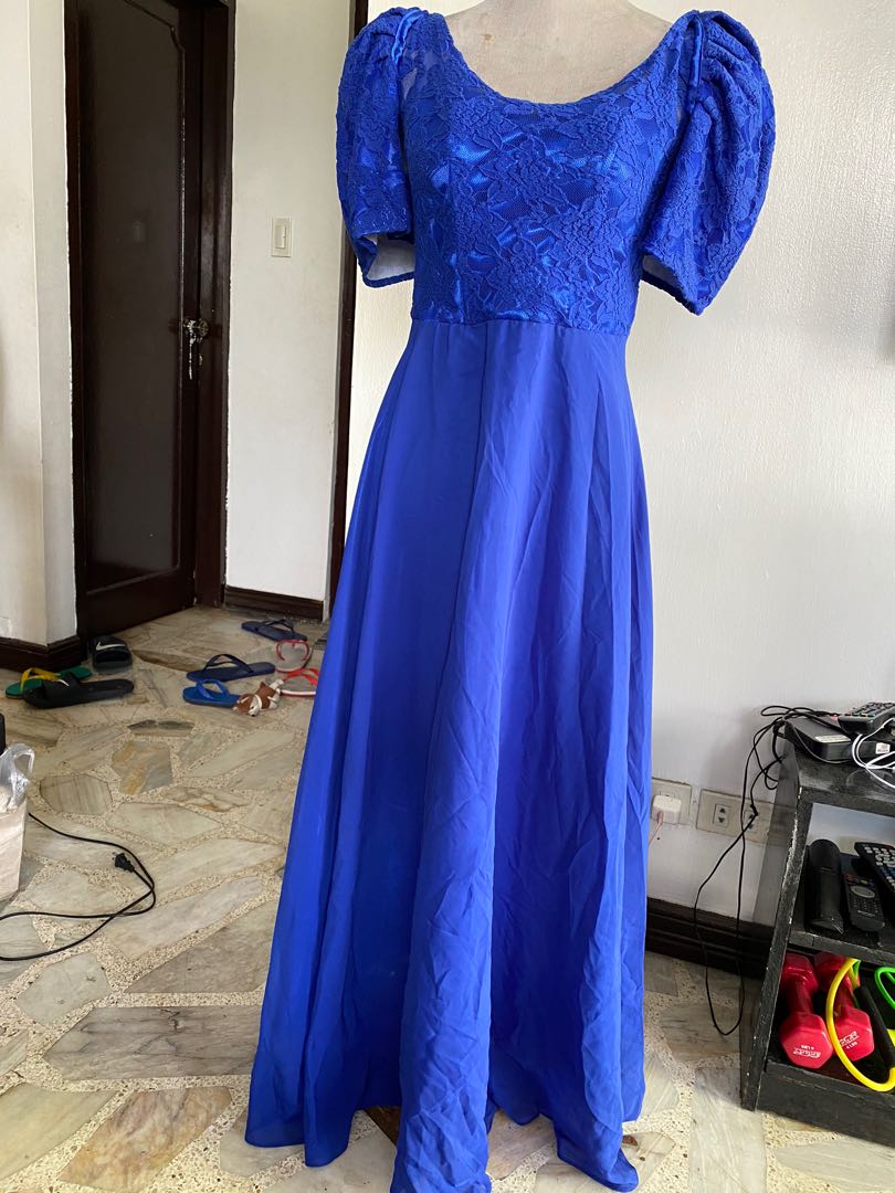 royal blue filipiniana dress