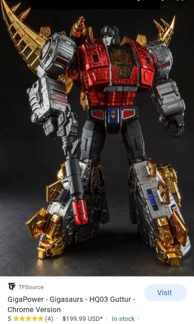 Transformers dinobots mp snarl gigapower gutter chrome version, Hobbies
