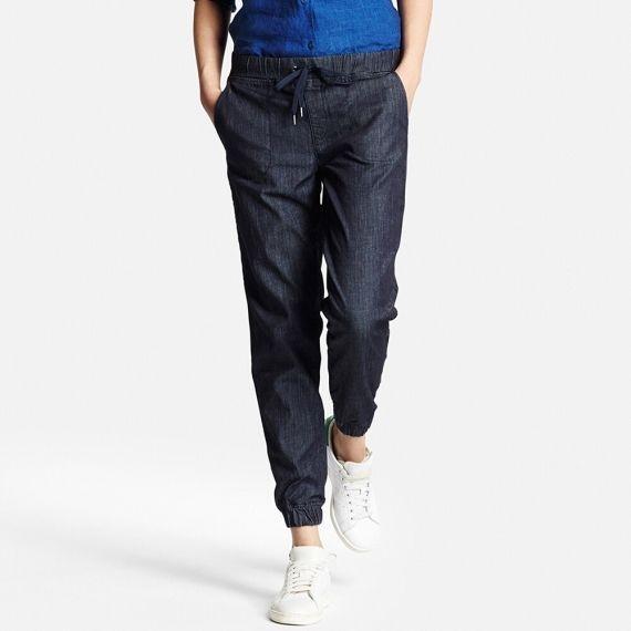 denim jogger shorts womens
