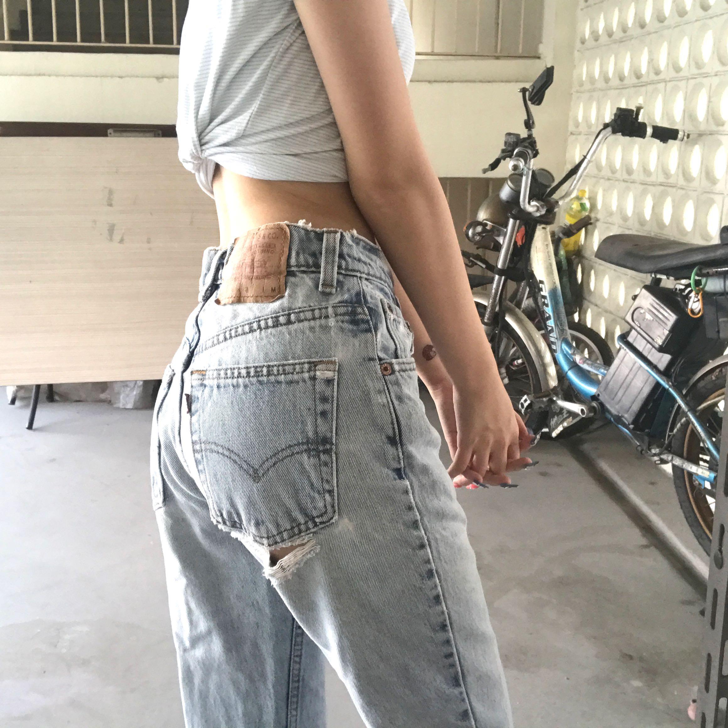 Vintage Levi's 517 Boot Cut Jeans With Ripped Butt, Women's Fashion,  Bottoms, Jeans & Leggings on Carousell