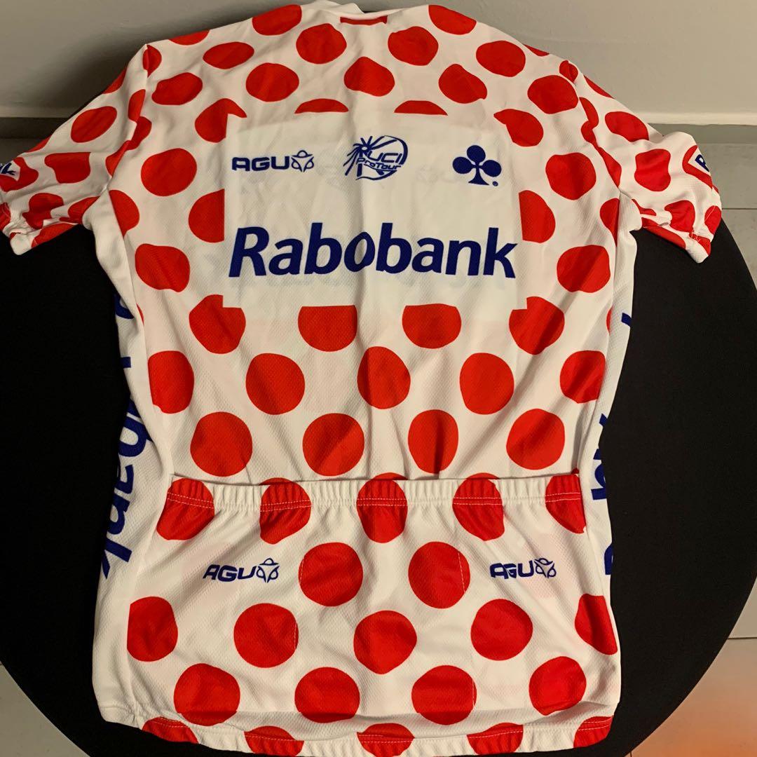 Maillot Cycliste Vintage AGU Team Rabobank Enfant 12 Ans - Bleu Blanc Rouge