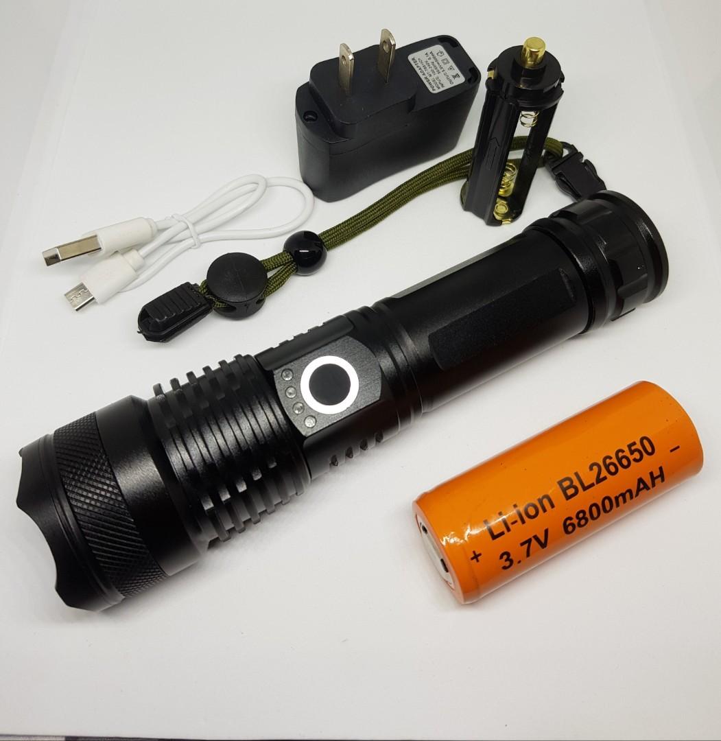 8000 Lumen Super Bright Tactical XHP70.2 Flashlight + Rechargeable