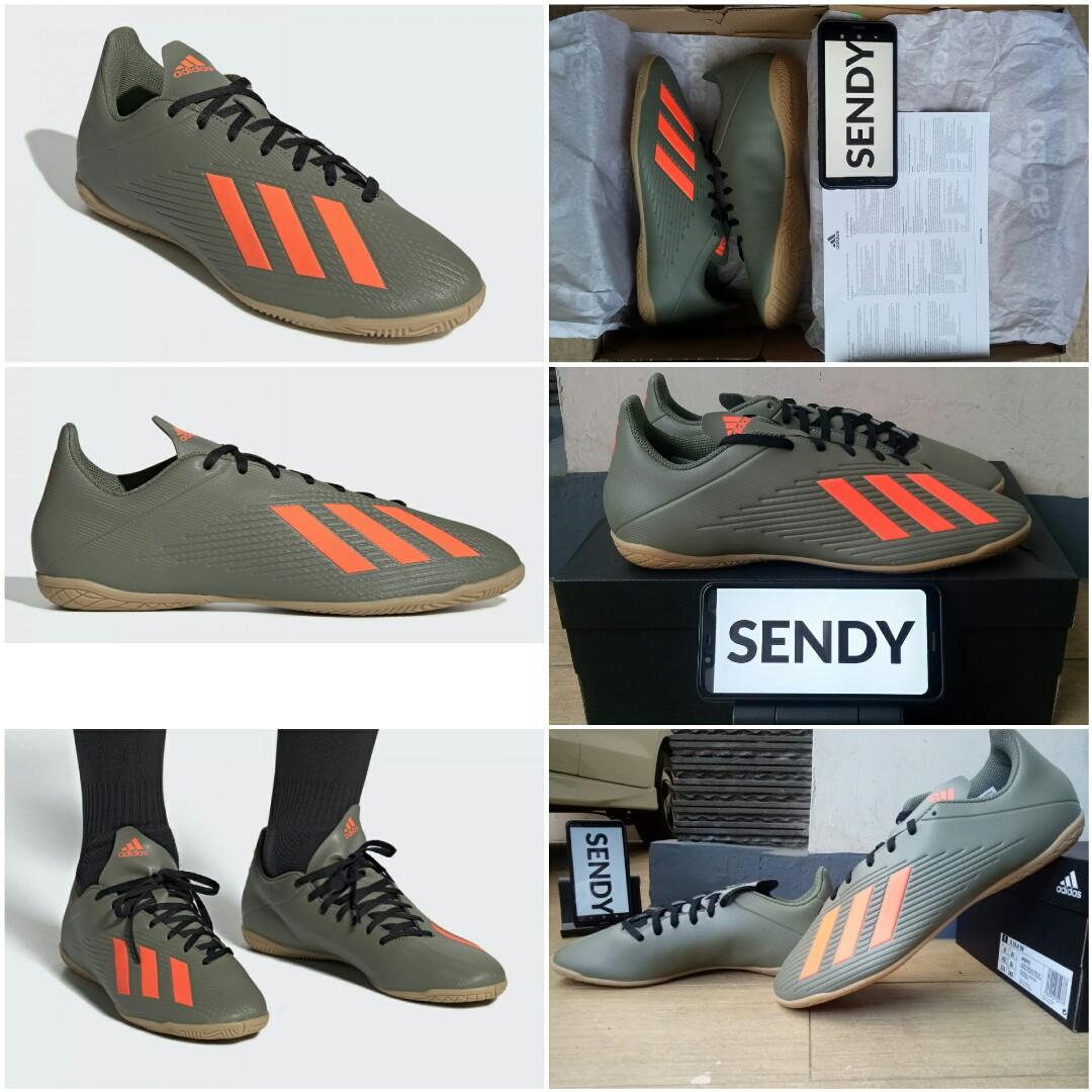 Adidas X 19 4 In Ef8373 Green Orange Sepatu Futsal Original Olah Raga Perlengkapan Olahraga Lainnya Di Carousell