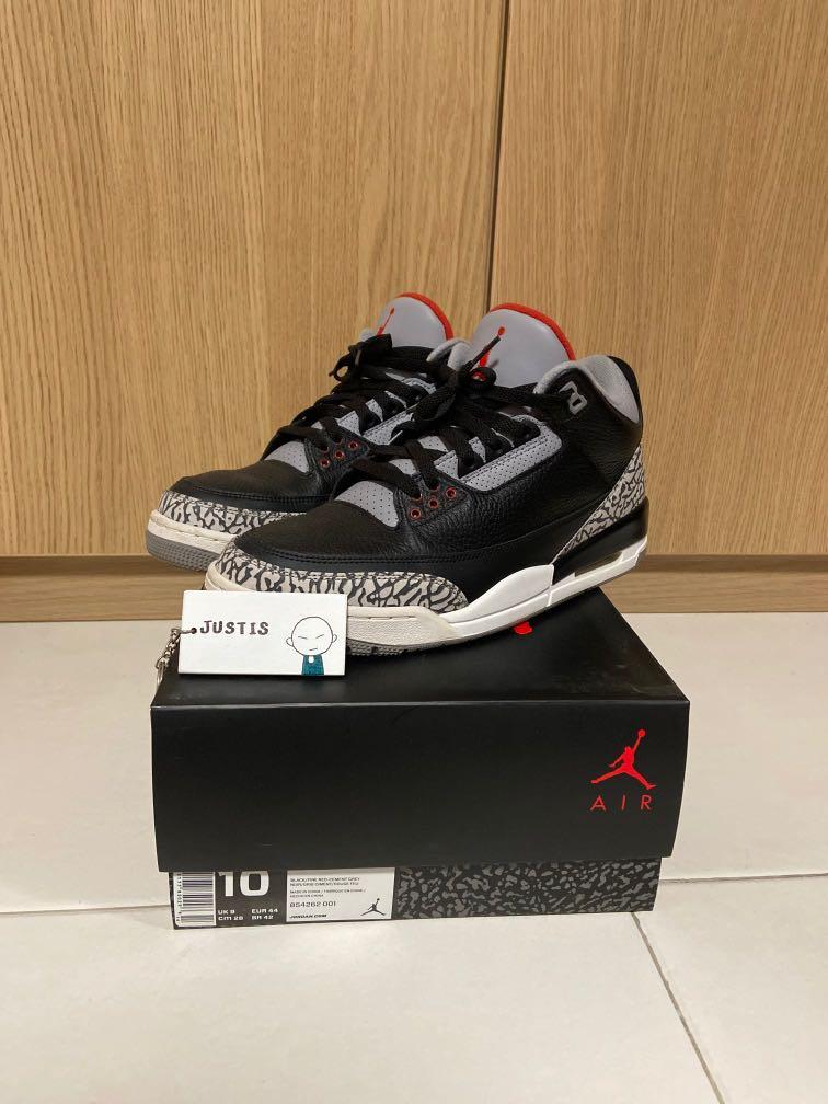 Jordan 3 black cement box clearance