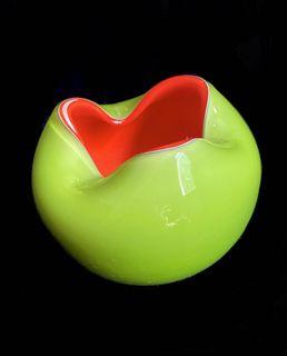 Apple Green Blown ArtGlass Vase