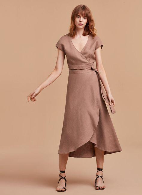 Aritzia / Wilfred Eleta Mauve Linen Skirt, Women's Fashion, Clothes on  Carousell