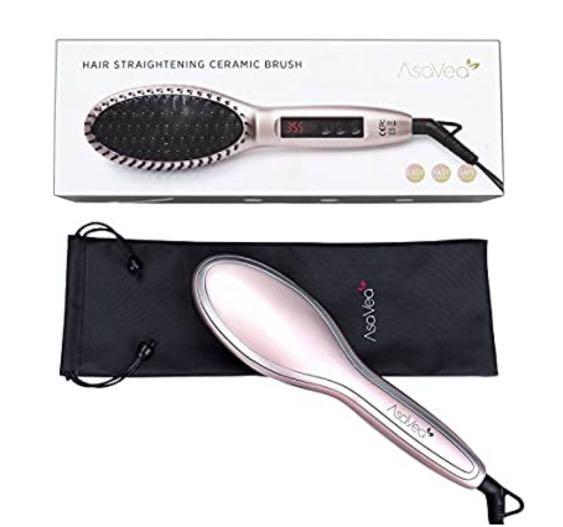 UP TO 60 OFF AsaVea Hair Straightener Brush 3.0 MCH Heating Technology and Auto Temperature Lock Anti Scald