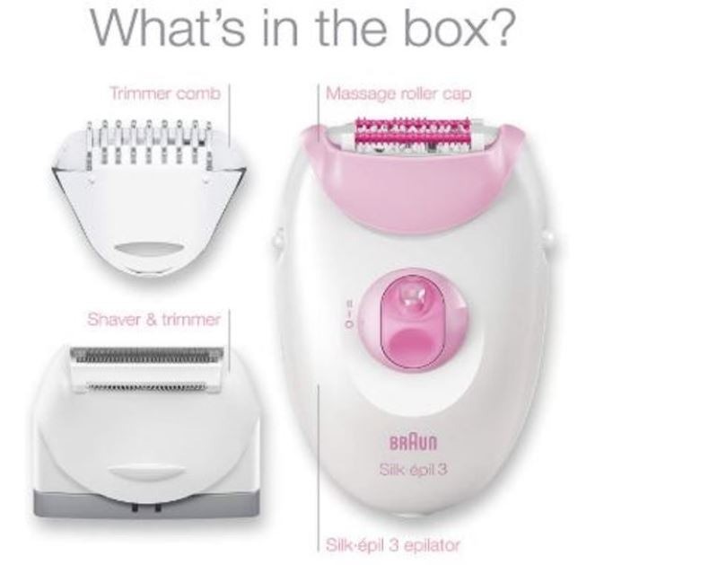 Braun 3 3270 Silk Epil Epilator Rechargeable Cordless Electric Legs