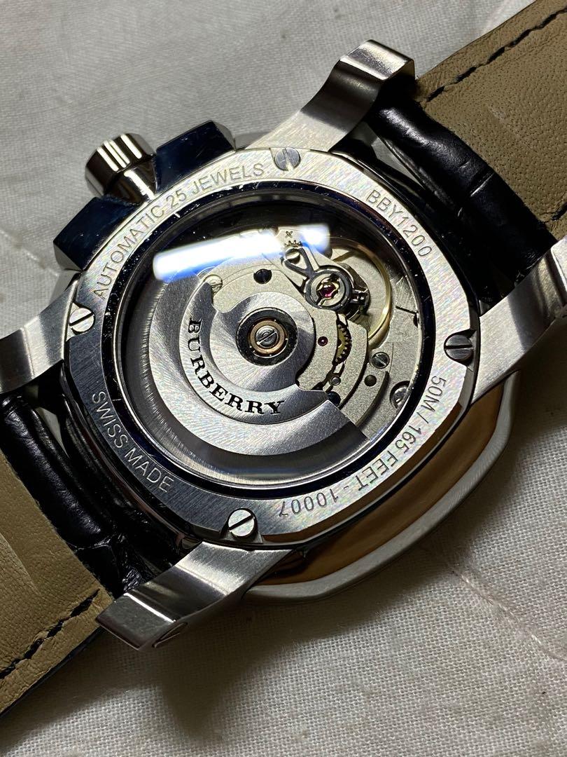 Burberry BBY1200 Men s automatic Luxury Britain Octagonal Alligator Strap Watch