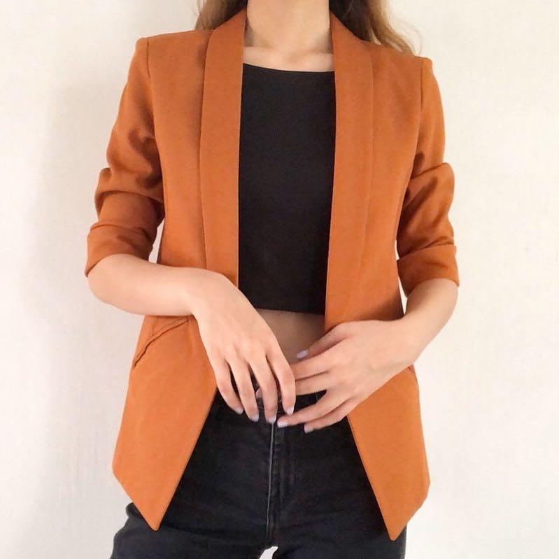 Burnt orange shop blazer womens