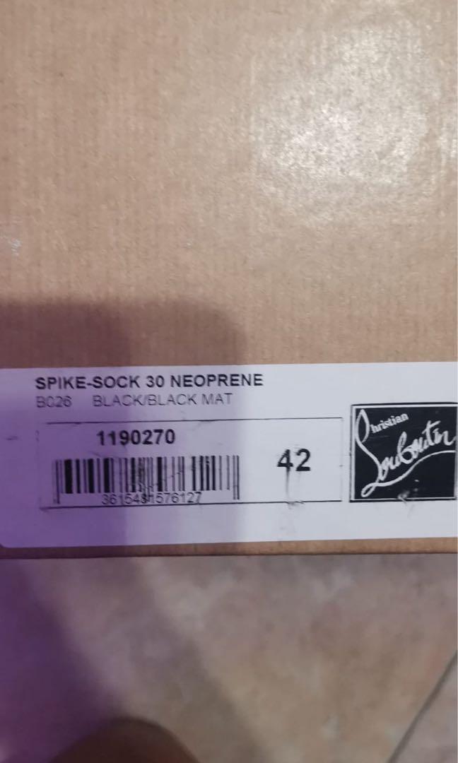 Christian Louboutin Spike Sock Black Red Men's - 1190270 - US