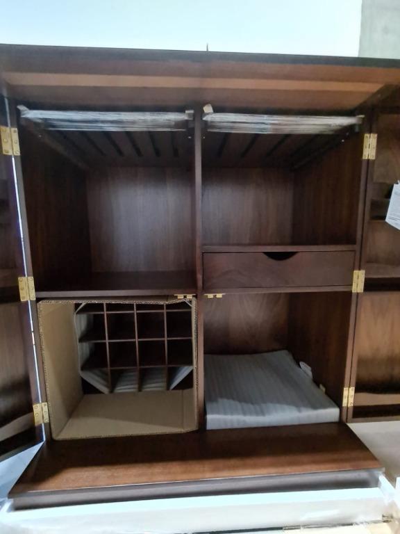 Crate Barrel Bar Cabinet Furniture Shelves Drawers On Carousell
