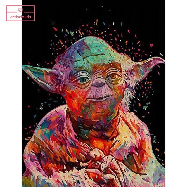 Diy Paint By Numbers Star Wars Yoda Dark Art Canvas Painting Design Craft Handmade Goods Accessories On Carousell