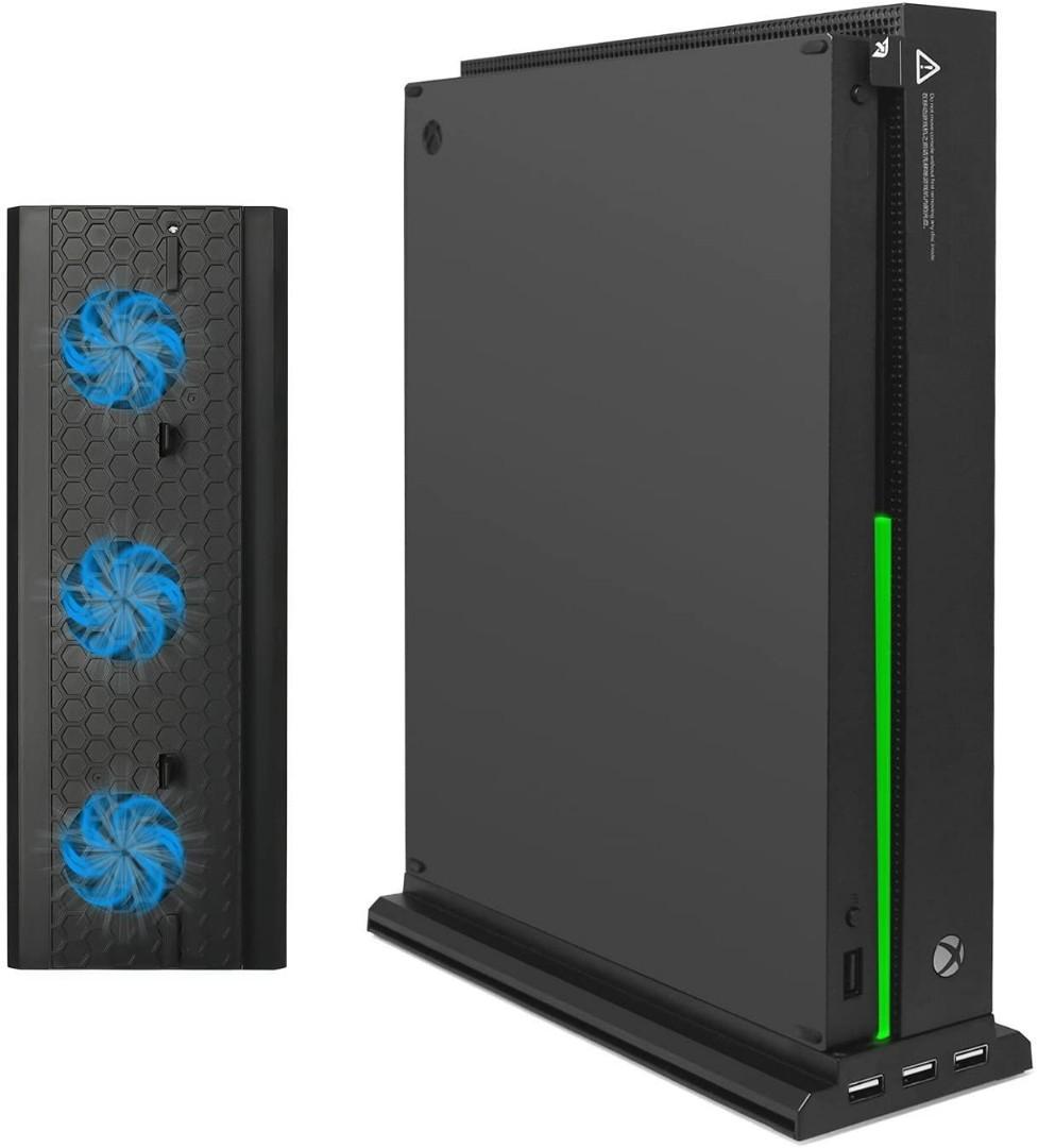 For Xbox One X Cooling Fan Fastsnail Vertical Stand For Xbox One X With Cooler 3 Usb Ports And A Light Bar Only For Xbox One X Electronics Others On Carousell