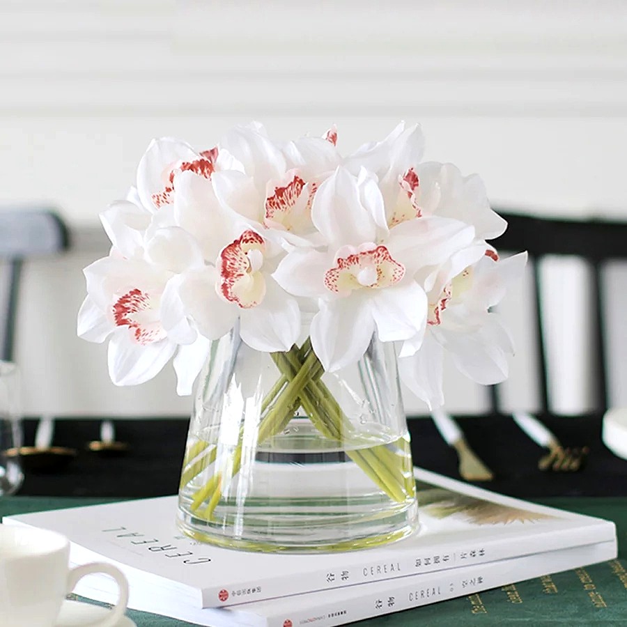 Free Mail Artificial Flowers Orchids White Yellow Violet Peach Gardening Flowers Bouquets On Carousell