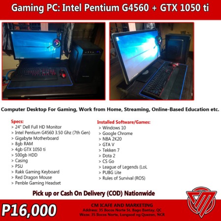 G4560 gtx sales 1050 ti