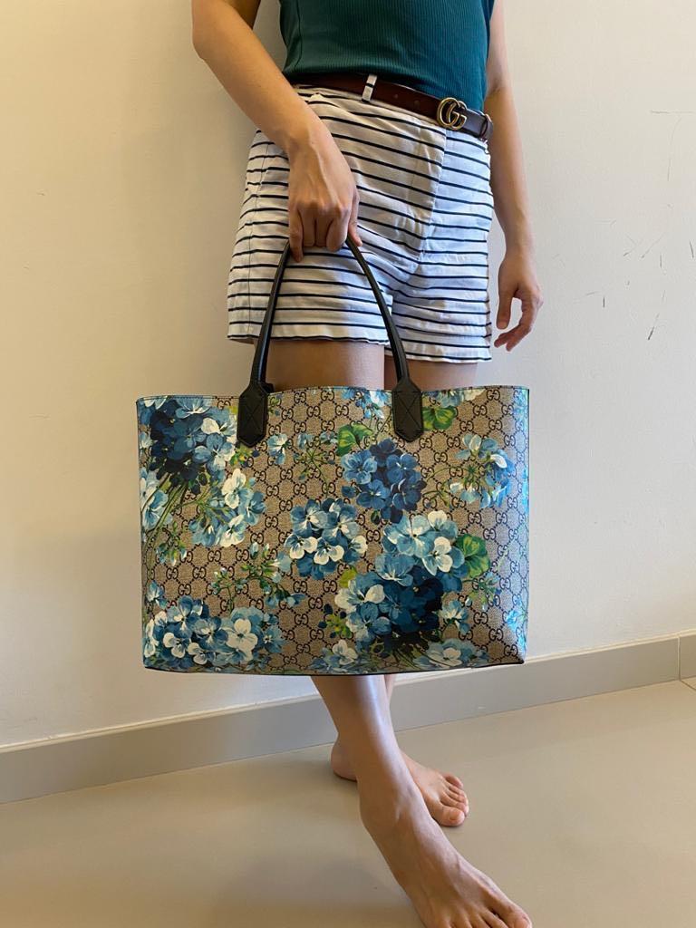Reversible gg cheap blooms medium tote
