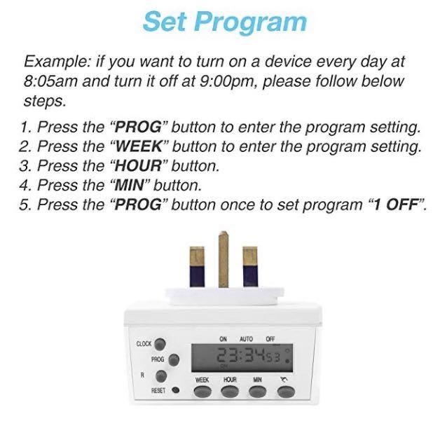 HBN Weekly Energy Saving Plugin Electronic Timer Switch Twin Pack