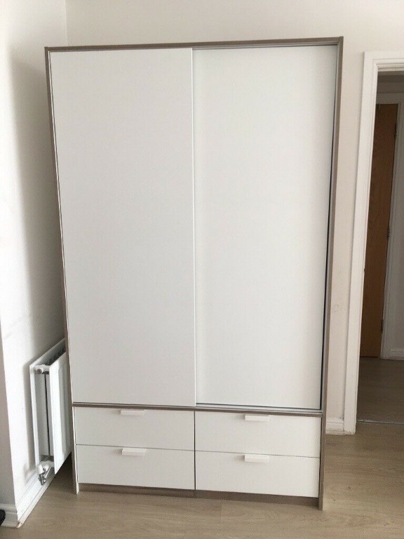 IKEA TRYSIL SLIDING DOOR WARDROBE With 4 Lockable Drawers Minimalist