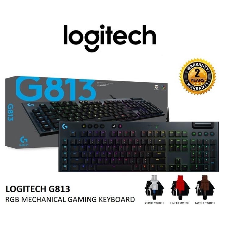 LOGITECH KEYBOARD GAMING WIRED G813 MECHANICAL RGB ( TACTILE / LINEAR