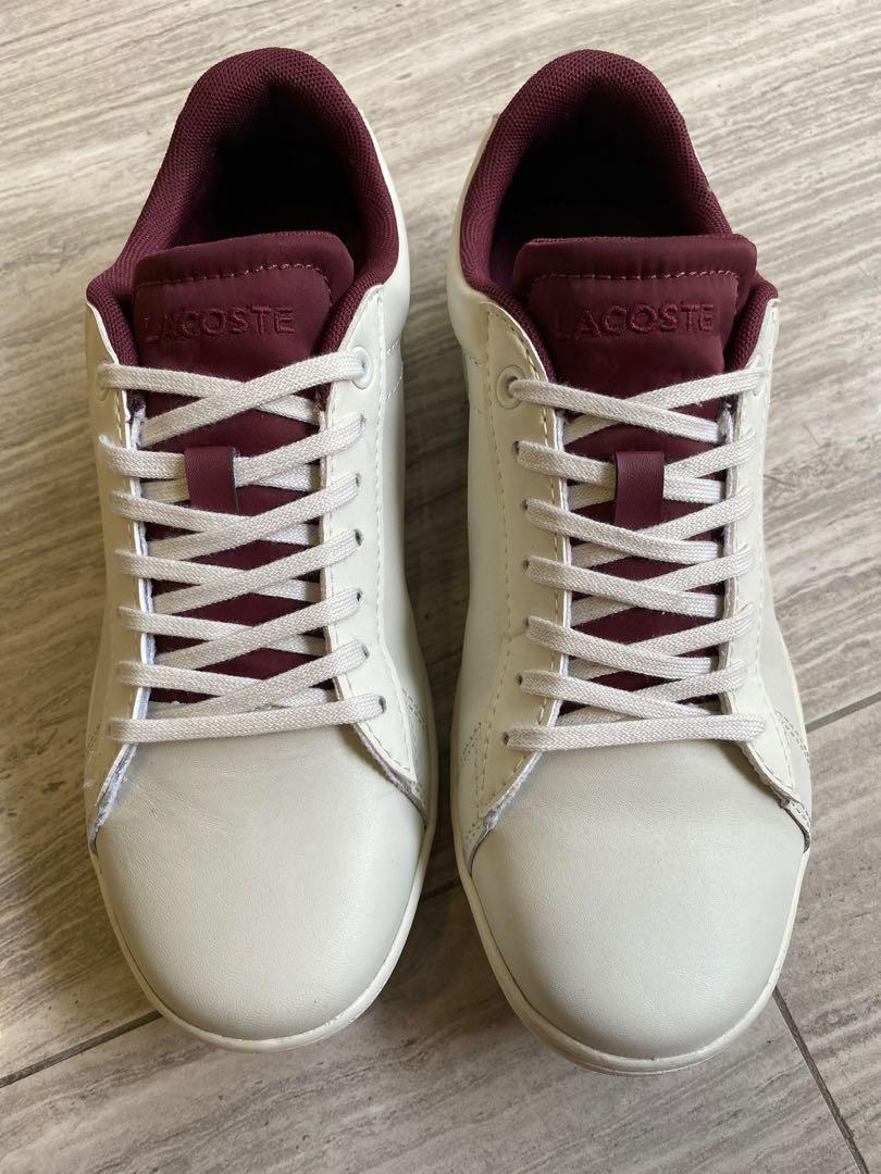 lacoste carnaby evo white burgundy