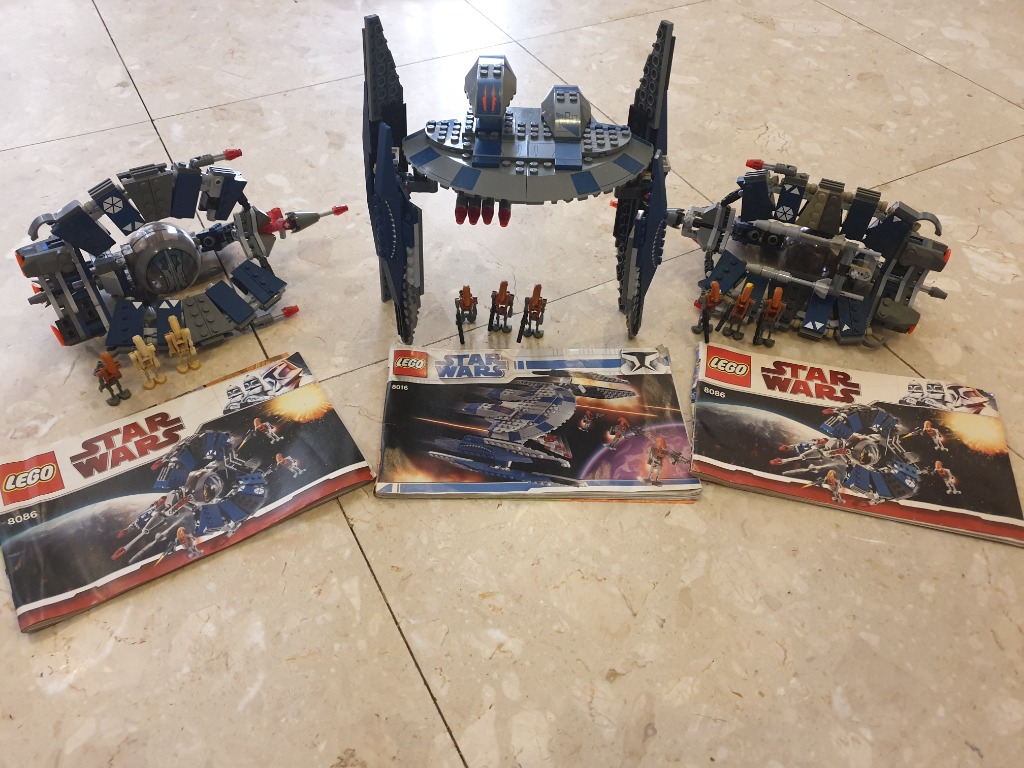 LEGO Star Wars Droid Tri Fighter 8086 x2 and Hyena Droid Bomber