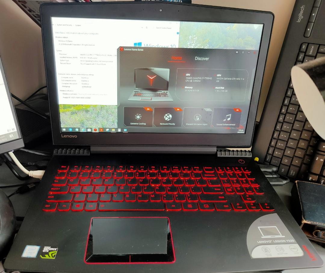 Amazon Com Lenovo Legion Y520 Gaming Laptop Core I7 7700hq 16gb Ram 2tb Hdd 256gb Ssd 1050ti 4gb 15 6 Full Hd Computers Accessories