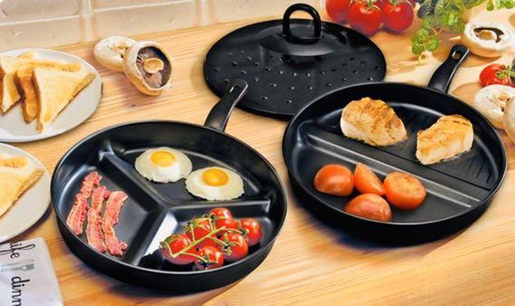 Multi Frying Pan Non Stick Divider Kitchen Cook Breakfast Skillet pan