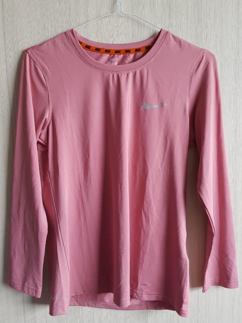 pink long sleeve dri fit shirt