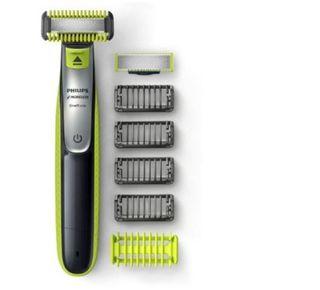 Philips Norelco QP2630/70 Oneblade Rechargeable Cordless Electric Face Body Hair Clipper Trimmer Shaver Razor Groomer Grooming Kit 220V Dual Auto Voltage