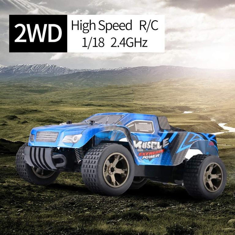 RC Car KINGBOT 20Mph H 1 18 Scale 2.4Ghz High Speed Radio Control Die Cast Off Road Vehicle with 50M Remote Control Racing Cars Blue
