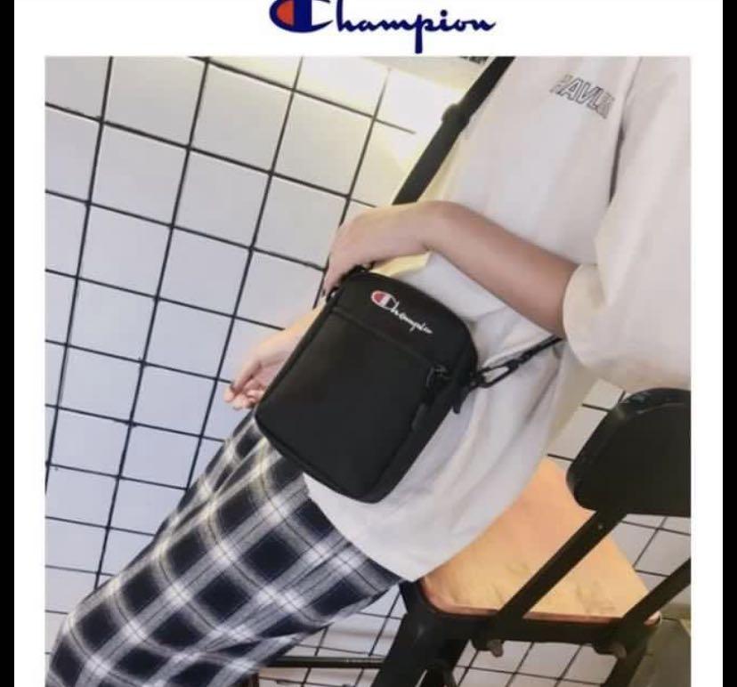 Champion tartan sling bag top